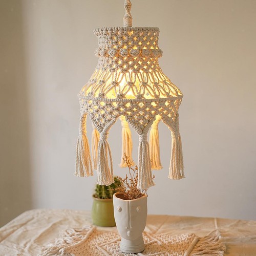 Macrame ceiling lamp - macrame,