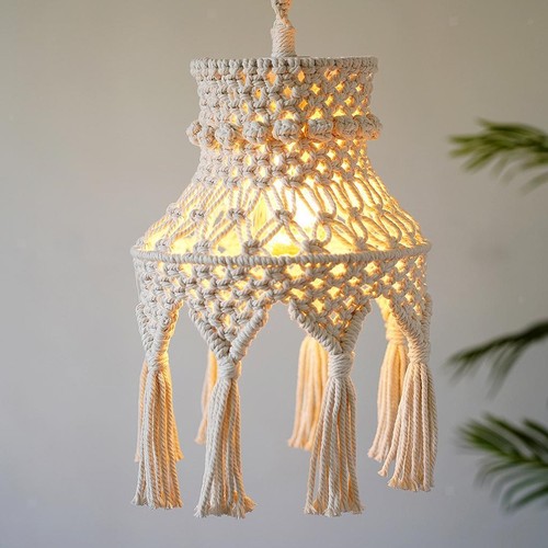Handwoven macrame ceiling - handwoven, lamp