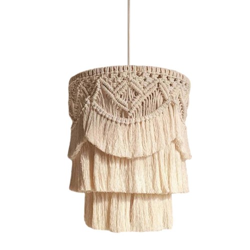 Macrame lamp shade pendant - macrame,