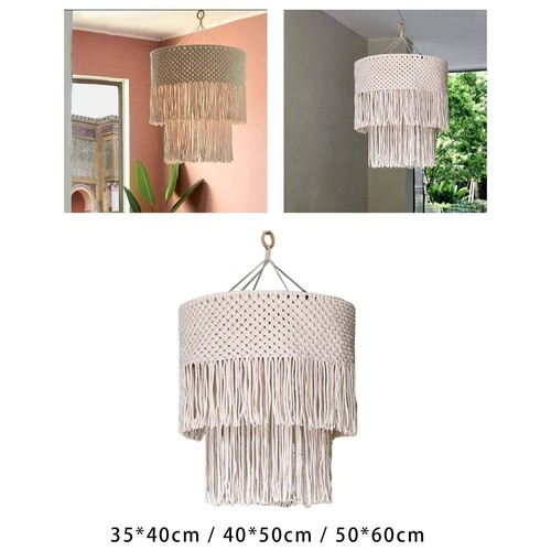 Macrame lamp shade pendant - lamp,