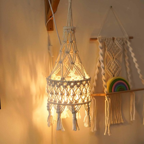 Woven lampshade boho modern - woven,